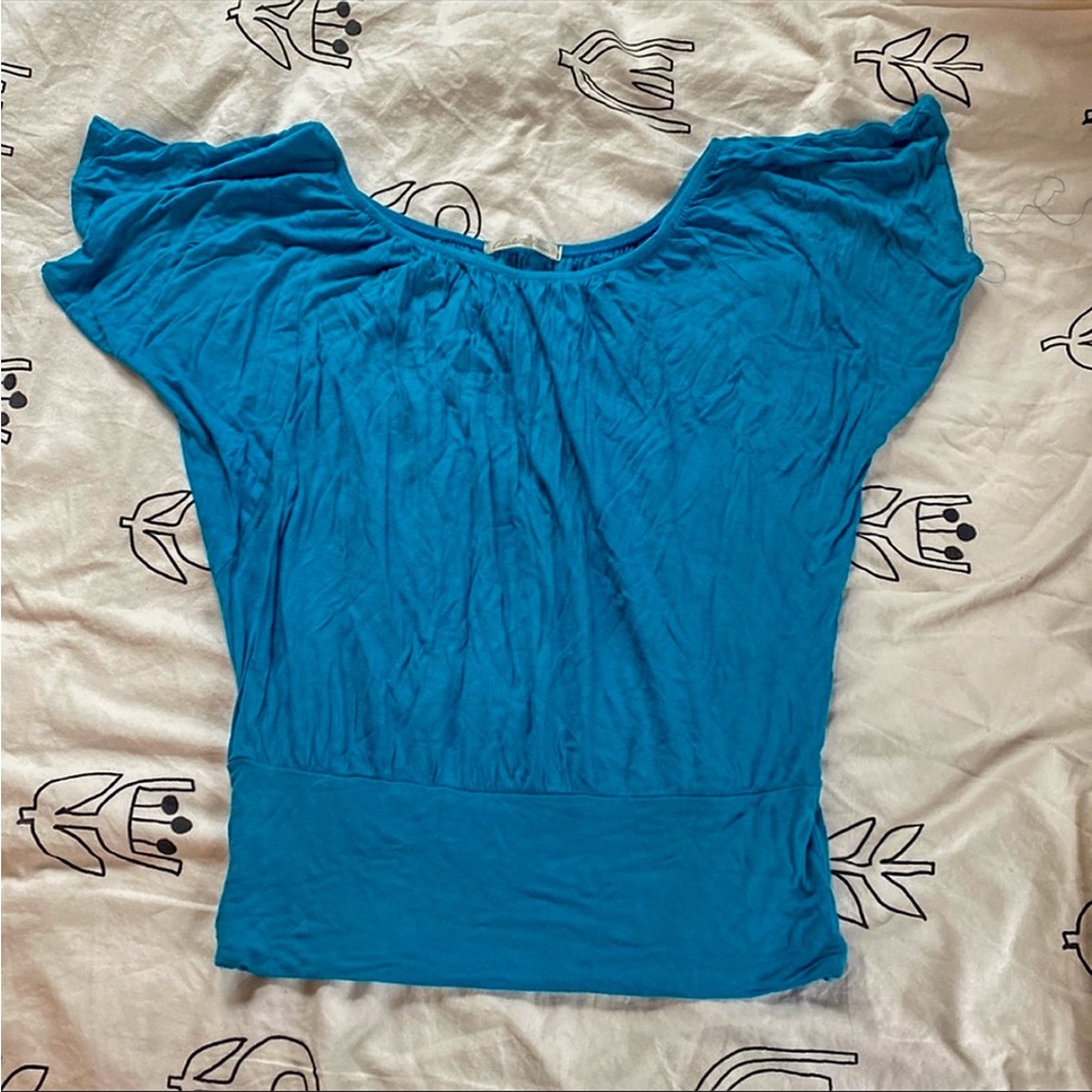 Charlotte Russe Blue stretchy short sleeved top